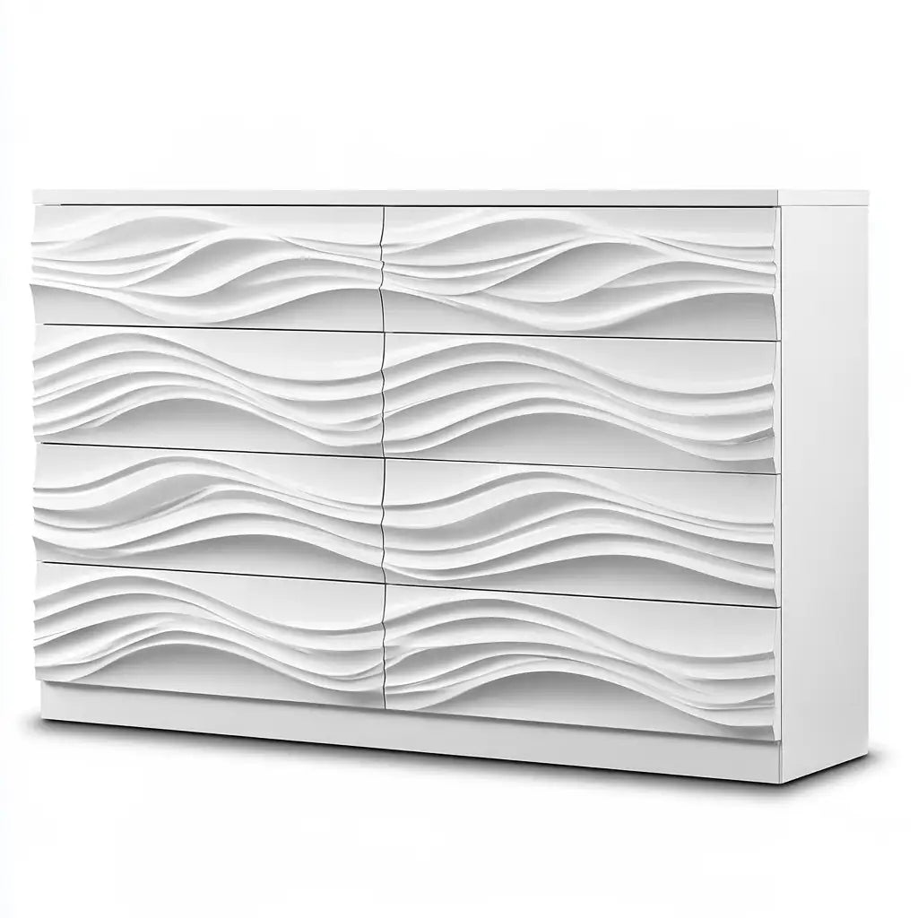 Cassettiera dal design essenziale, bianco, per la casa