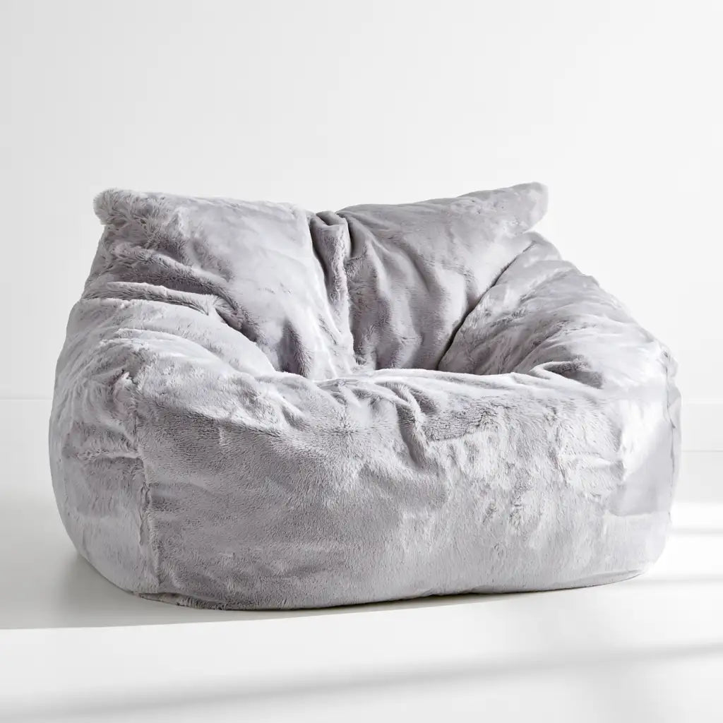 Pouf a sacco dalle linee moderne, grigio, per la casa