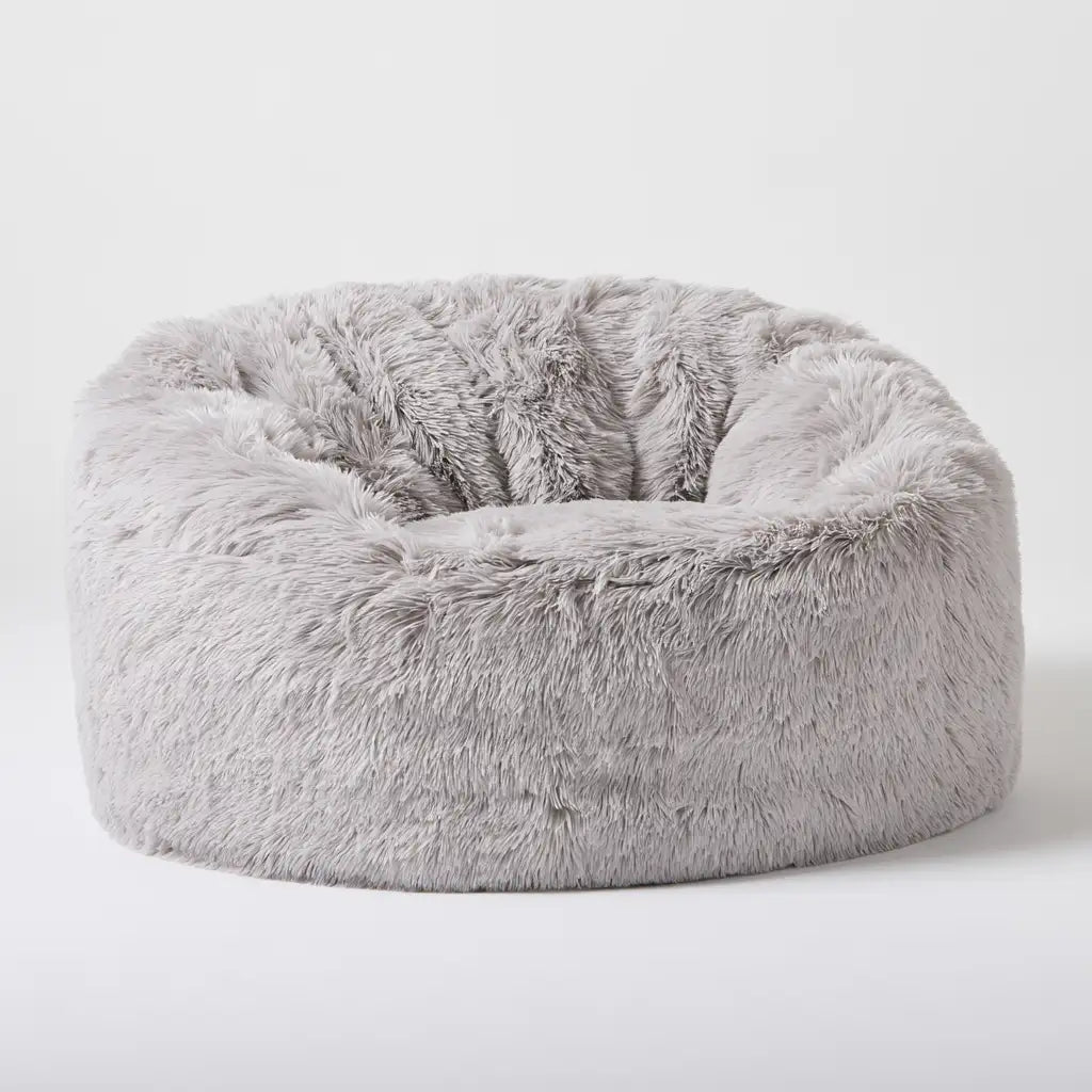 Pouf a sacco dal design essenziale, grigio, per la casa