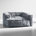 Pouf a sacco dal profilo contemporaneo, grigio, per la casa