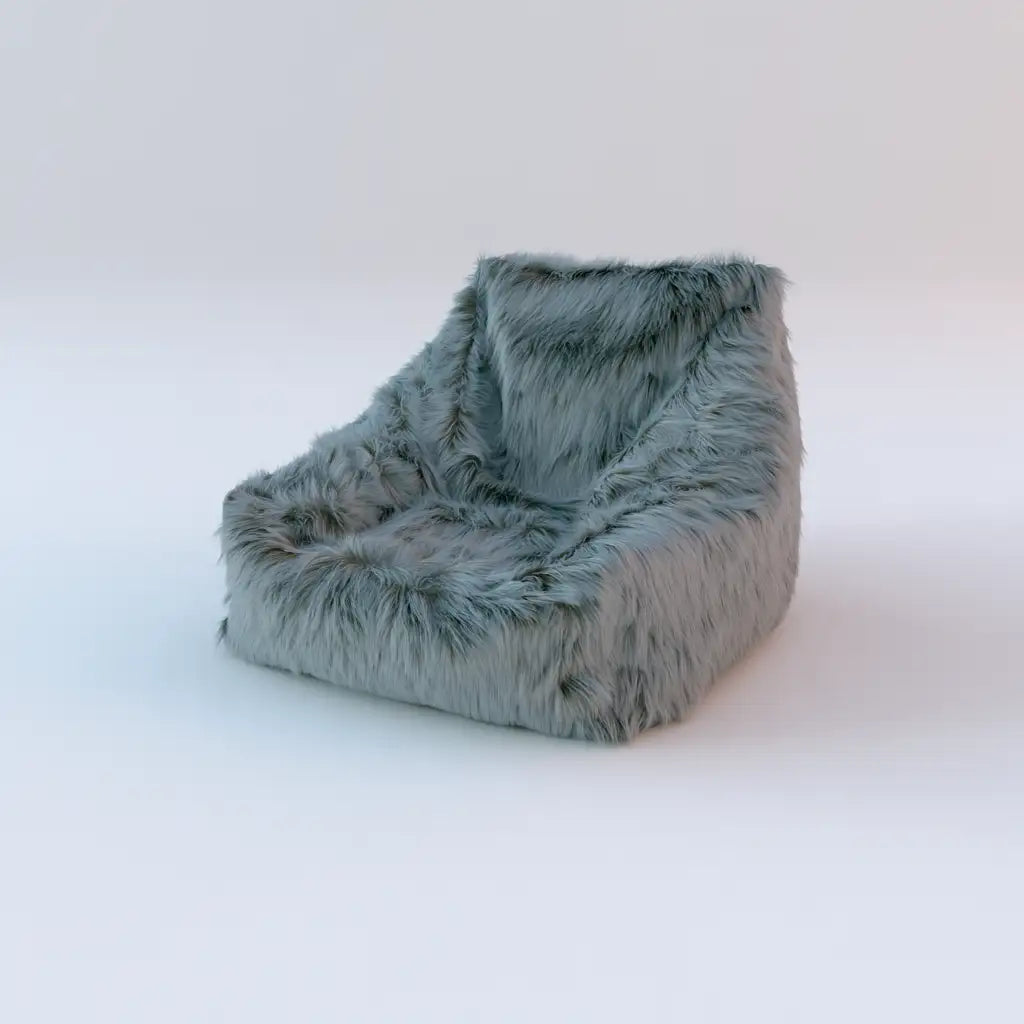 Pouf a sacco dalla forma compatta, grigio, per la casa