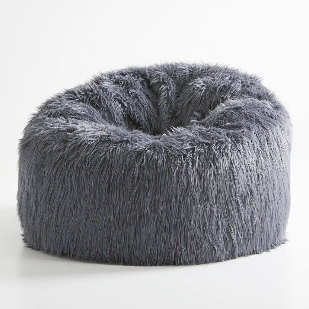 Pouf a sacco dal profilo contemporaneo, grigio, per la casa