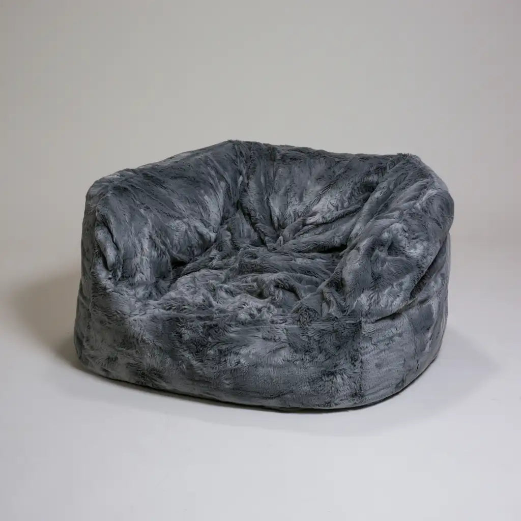 Pouf a sacco dalla forma compatta, grigio, per la casa