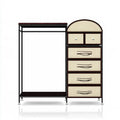 Appendiabiti con cassetti dal design essenziale, nero e beige, per la casa